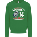 14 Year Wedding Anniversary 14th Rugby Mens Sweatshirt Jumper Irish Green