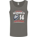 14 Year Wedding Anniversary 14th Rugby Mens Vest Tank Top Charcoal