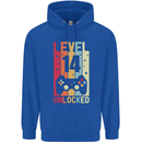 14th Birthday 14 Year Old Level Up Gamming Childrens Kids Hoodie Royal Blue