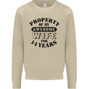 14th Wedding Anniversary 14 Year Funny Wife Mens Sweatshirt Jumper Sand