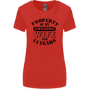 14th Wedding Anniversary 14 Year Funny Wife Womens Wider Cut T-Shirt Red