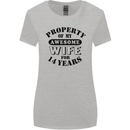 14th Wedding Anniversary 14 Year Funny Wife Womens Wider Cut T-Shirt Sports Grey
