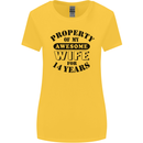 14th Wedding Anniversary 14 Year Funny Wife Womens Wider Cut T-Shirt Yellow