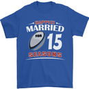 15 Year Wedding Anniversary 15th Rugby Mens T-Shirt 100% Cotton Royal Blue