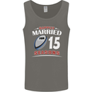 15 Year Wedding Anniversary 15th Rugby Mens Vest Tank Top Charcoal