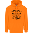 15th Wedding Anniversary 15 Year Funny Wife Mens 80% Cotton Hoodie Orange
