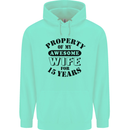 15th Wedding Anniversary 15 Year Funny Wife Mens 80% Cotton Hoodie Peppermint