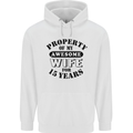 15th Wedding Anniversary 15 Year Funny Wife Mens 80% Cotton Hoodie White