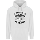 15th Wedding Anniversary 15 Year Funny Wife Mens 80% Cotton Hoodie White