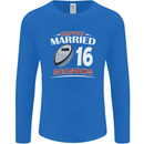 16 Year Wedding Anniversary 16th Rugby Mens Long Sleeve T-Shirt Royal Blue
