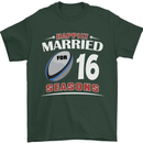 16 Year Wedding Anniversary 16th Rugby Mens T-Shirt 100% Cotton Forest Green