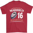 16 Year Wedding Anniversary 16th Rugby Mens T-Shirt 100% Cotton Red