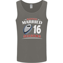 16 Year Wedding Anniversary 16th Rugby Mens Vest Tank Top Charcoal