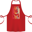 16th Birthday 16 Year Old Level Up Gamming Cotton Apron 100% Organic Red