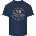16th Birthday 60 Year Old Awesome Looks Like Mens Cotton T-Shirt Tee Top Navy Blue
