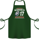 17 Year Wedding Anniversary 17th Rugby Cotton Apron 100% Organic Forest Green
