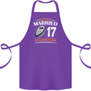 17 Year Wedding Anniversary 17th Rugby Cotton Apron 100% Organic Purple