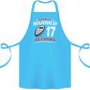 17 Year Wedding Anniversary 17th Rugby Cotton Apron 100% Organic Turquoise
