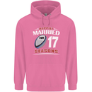 17 Year Wedding Anniversary 17th Rugby Mens 80% Cotton Hoodie Azelea