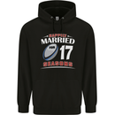 17 Year Wedding Anniversary 17th Rugby Mens 80% Cotton Hoodie Black