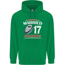 17 Year Wedding Anniversary 17th Rugby Mens 80% Cotton Hoodie Irish Green