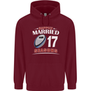 17 Year Wedding Anniversary 17th Rugby Mens 80% Cotton Hoodie Maroon