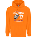 17 Year Wedding Anniversary 17th Rugby Mens 80% Cotton Hoodie Orange