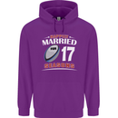 17 Year Wedding Anniversary 17th Rugby Mens 80% Cotton Hoodie Purple