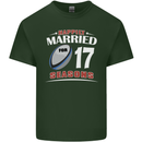 17 Year Wedding Anniversary 17th Rugby Mens Cotton T-Shirt Tee Top Forest Green
