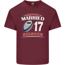 17 Year Wedding Anniversary 17th Rugby Mens Cotton T-Shirt Tee Top Maroon