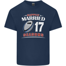 17 Year Wedding Anniversary 17th Rugby Mens Cotton T-Shirt Tee Top Navy Blue