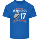 17 Year Wedding Anniversary 17th Rugby Mens Cotton T-Shirt Tee Top Royal Blue