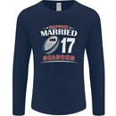 17 Year Wedding Anniversary 17th Rugby Mens Long Sleeve T-Shirt Navy Blue