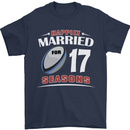 17 Year Wedding Anniversary 17th Rugby Mens T-Shirt 100% Cotton Navy Blue