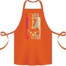 17th Birthday 17 Year Old Level Up Gamming Cotton Apron 100% Organic Orange