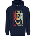 17th Birthday 17 Year Old Level Up Gamming Mens 80% Cotton Hoodie Navy Blue