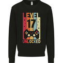 17th Birthday 17 Year Old Level Up Gamming Mens Sweatshirt Jumper Black