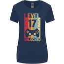 17th Birthday 17 Year Old Level Up Gamming Womens Wider Cut T-Shirt Navy Blue