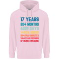 17th Birthday 17 Year Old Mens 80% Cotton Hoodie Light Pink