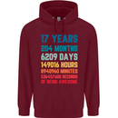 17th Birthday 17 Year Old Mens 80% Cotton Hoodie Maroon