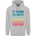 17th Birthday 17 Year Old Mens 80% Cotton Hoodie Sports Grey