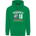 18 Year Wedding Anniversary 18th Rugby Mens 80% Cotton Hoodie Irish Green