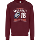 18 Year Wedding Anniversary 18th Rugby Mens Sweatshirt Jumper Maroon