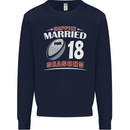 18 Year Wedding Anniversary 18th Rugby Mens Sweatshirt Jumper Navy Blue