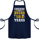 18th Birthday 18 Year Old Funny Alcohol Cotton Apron 100% Organic Navy Blue