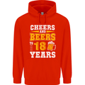 18th Birthday 18 Year Old Funny Alcohol Mens 80% Cotton Hoodie Bright Red