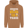 18th Birthday 18 Year Old Funny Alcohol Mens 80% Cotton Hoodie Caramel Latte