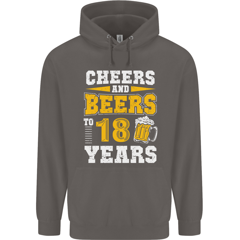 18th Birthday 18 Year Old Funny Alcohol Mens 80% Cotton Hoodie Charcoal