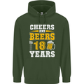 18th Birthday 18 Year Old Funny Alcohol Mens 80% Cotton Hoodie Forest Green