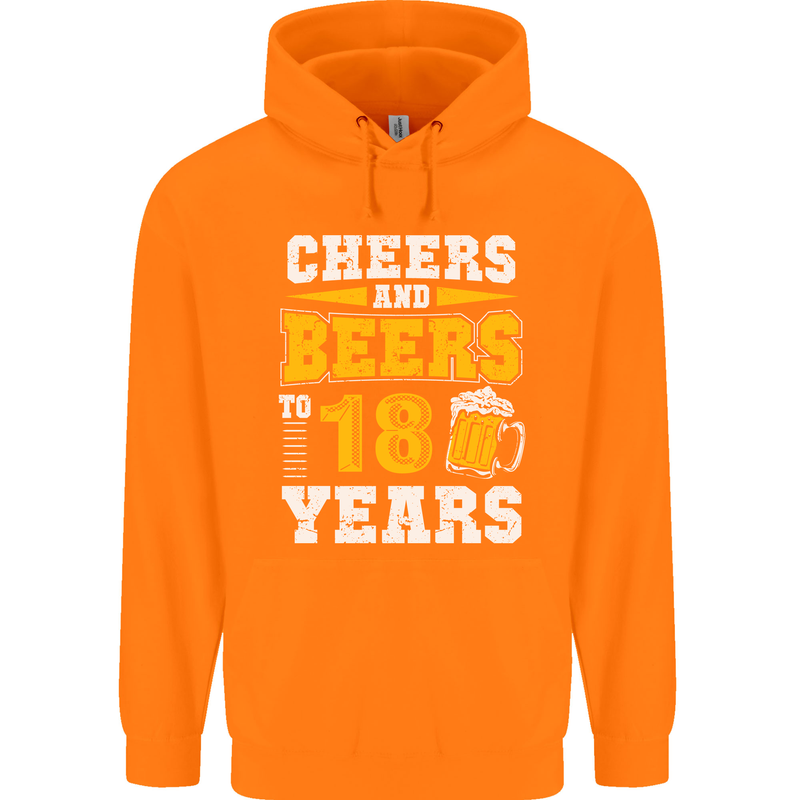 18th Birthday 18 Year Old Funny Alcohol Mens 80% Cotton Hoodie Orange